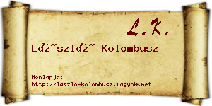 László Kolombusz névjegykártya